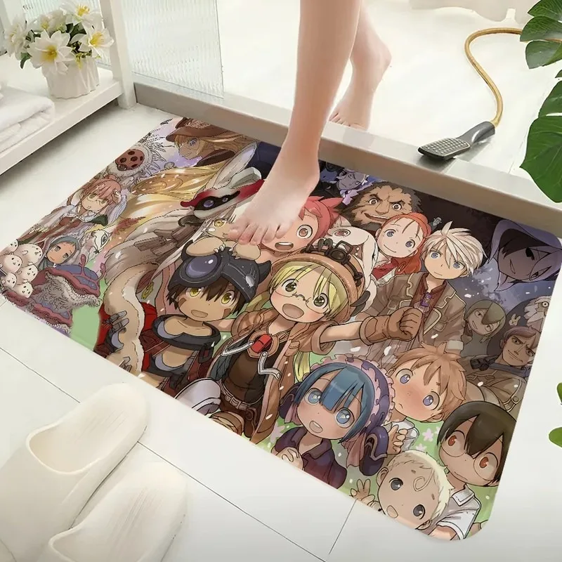 Anime Made in Abyss Character Collection Non Slip Flannel Floor Mat Home Decor Soft Plush Area Rug