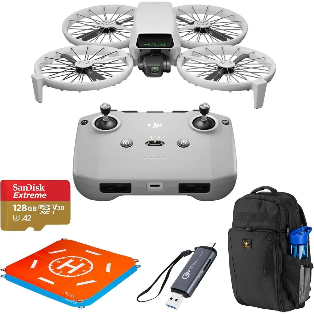 

lip Drone with RC-N3 Remote Controller with 4K UHD Camera or Adults, Under 249 g, Palm Takeo, Auto Return, 31-Min light Time + B
