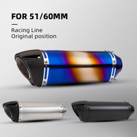 T98 Performance Real Carbon Fiber Exhaust Pipe for Motorcycle, 51mm DB Killer Muffler for R1, R3, R6, T78