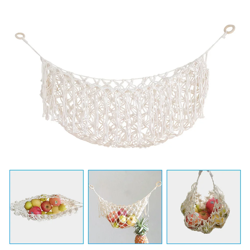 

Fruit Hammock Under Cabinet Decorative Storage Basket for Fresh Fruits and Vegetables in Kitchen Fruit Hammock