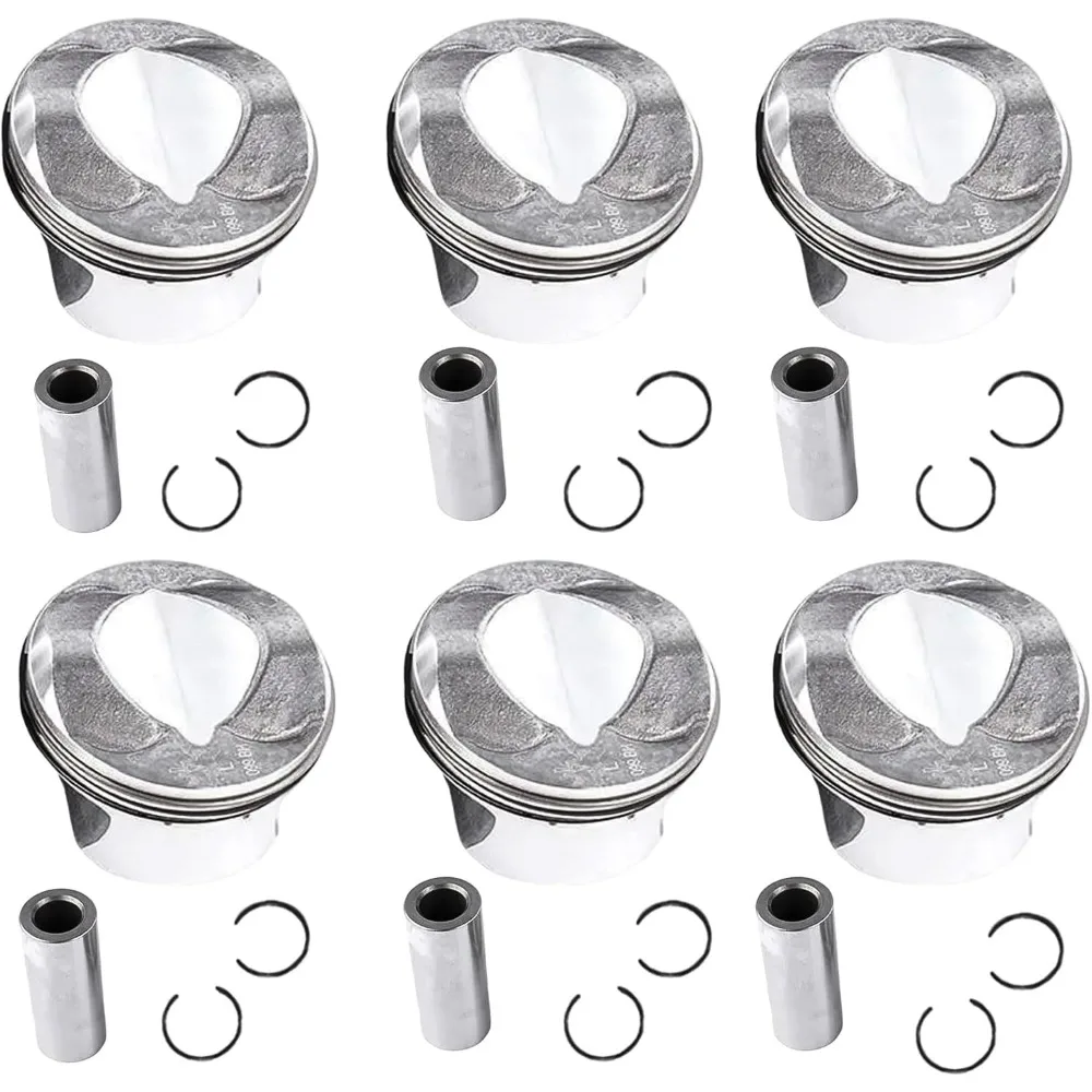 6PCS Pistons Rings STD For Audi A6 Quattro A8 2.8L CHVA CVPA CNYA BDX CJBA For Replacement 06E107066AK 06E107065CF 06E107065BM