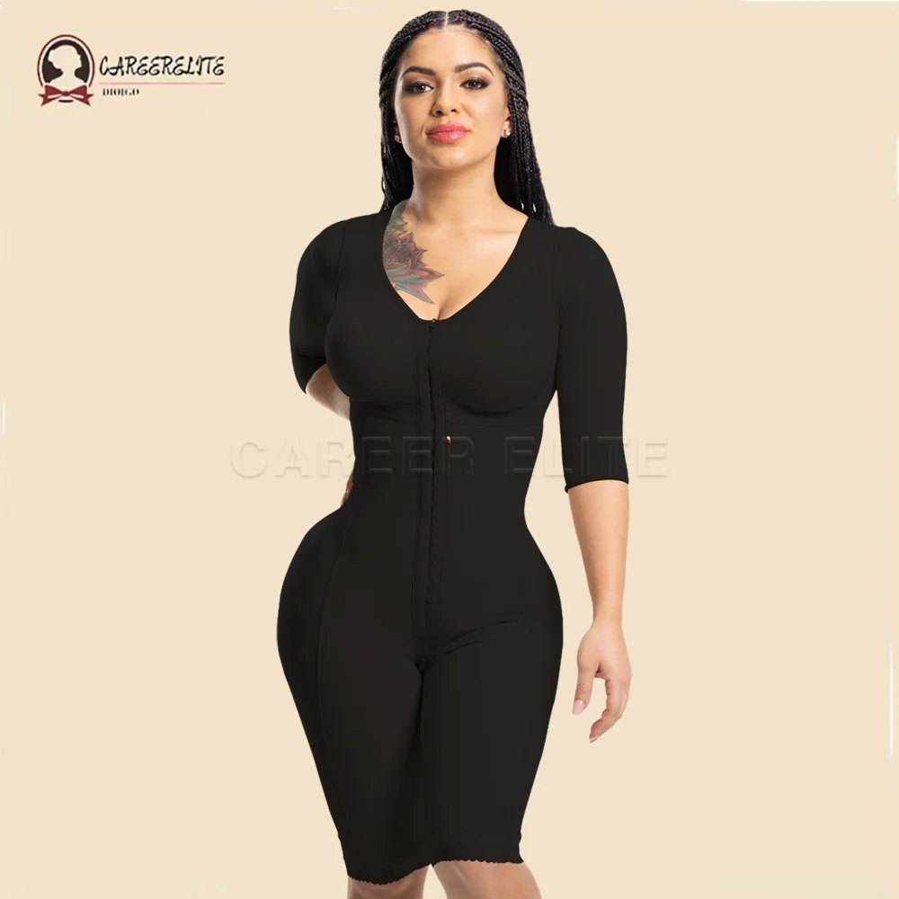 Fajas High Compression Bbl Stage2 Full Body Shaper With Sleeves Knee Length Pants Abdomen Control Corset Slimming Waist Trainer