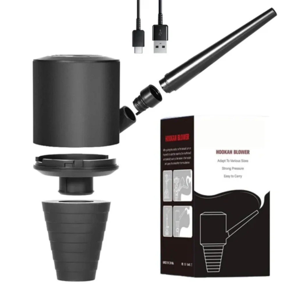 

E-Shisha Electric Hookah Pump Chicha Sheesha Smoker Charcoal Air Shisha Blower Smoking Accessories Mini Shishsa Pipes Mouthtips