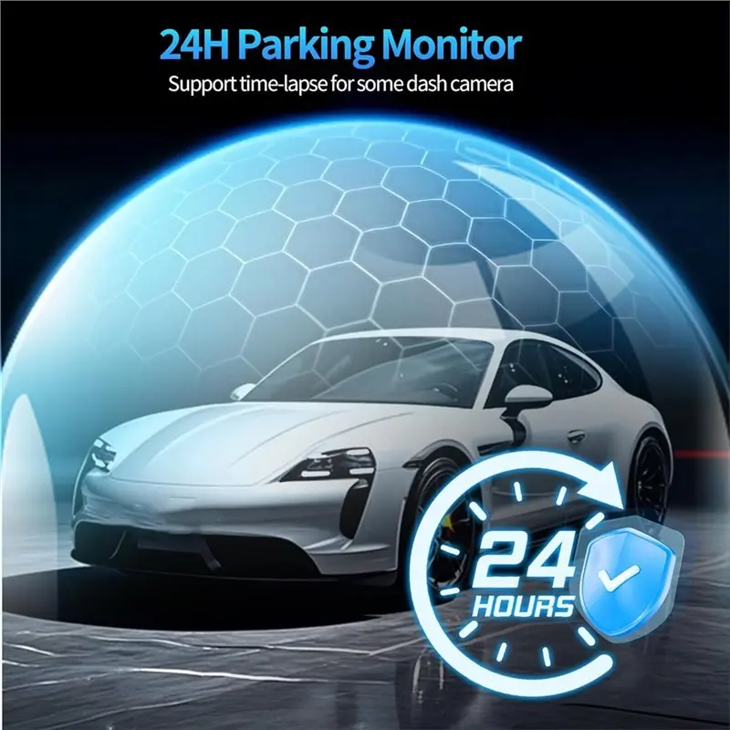 Dash Cam Universal USB-C Hardwire Acc Kit With LED Voltmeter, Adjustable Low Voltage Protection And 24 Hours Monitoring