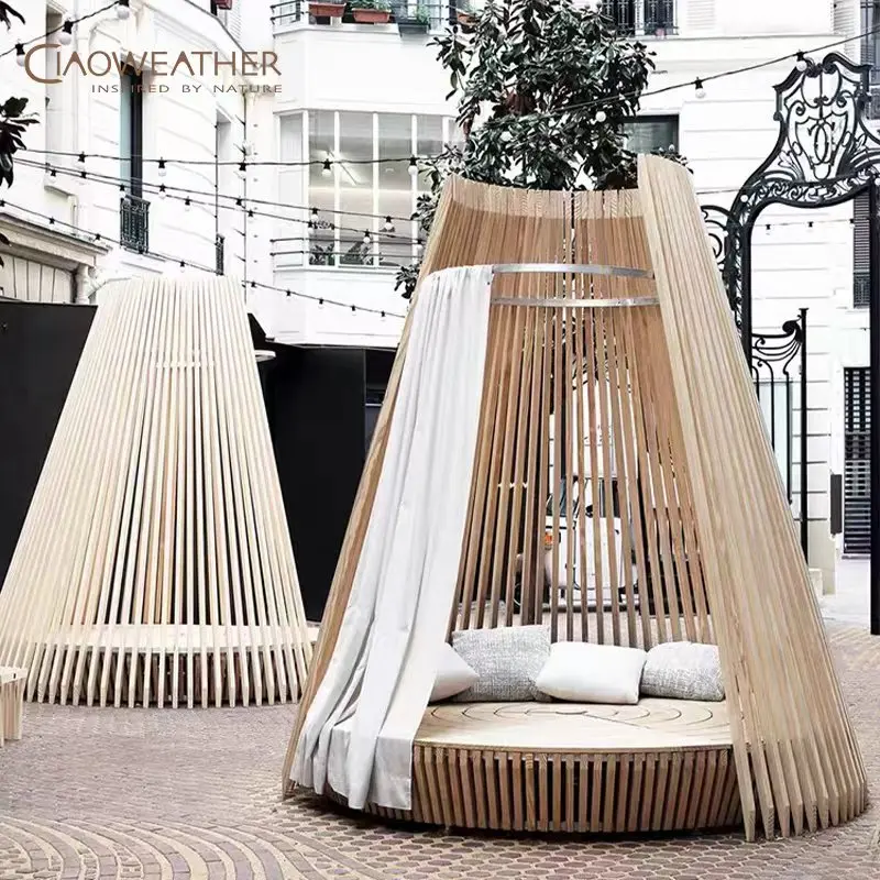 Luxury Resort All-weather Beach Lounge Patio Outdoor Canopy Furniture Pool Adjustable Leisure Bed Modern Hotel Waterproof Daybed