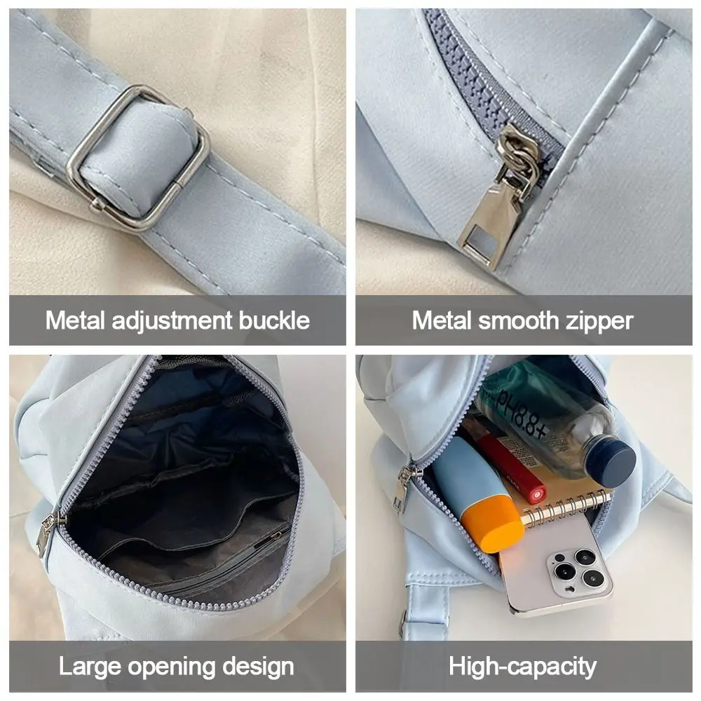 Portable Canvas Shoulder Bag Solid Color Large Capacity Underarm Bag Cross Body Messenger Bag Women Girl Crossbody Bags
