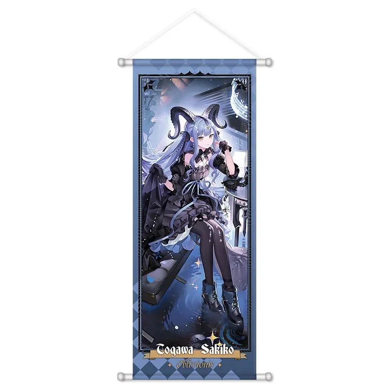 VIKAMA Dark Purple Gothic Anime Girl Wall Scroll, 6 Designs, Wall Decor for Bedroom Living Room Dorm