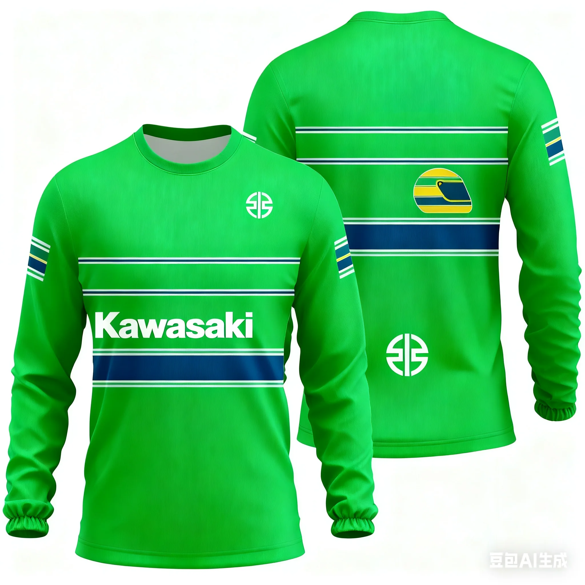 

Vintage Trend Veteran in The Motorcycle World, Kawasaki Retro Track-style Motorcycle Riding Long-sleeve Shirt