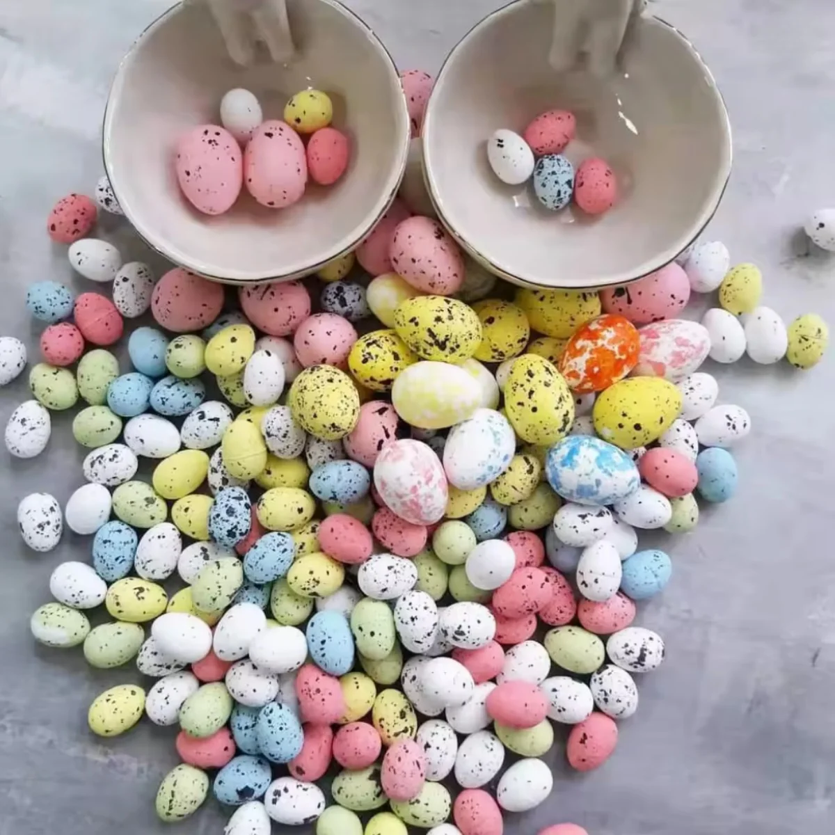 15-50pcs Easter Eggs Multi Size Colorful Foam Eggs For Easter DIY Wreath Decoration Kids Gifts Easter Home Party Favor Supplies