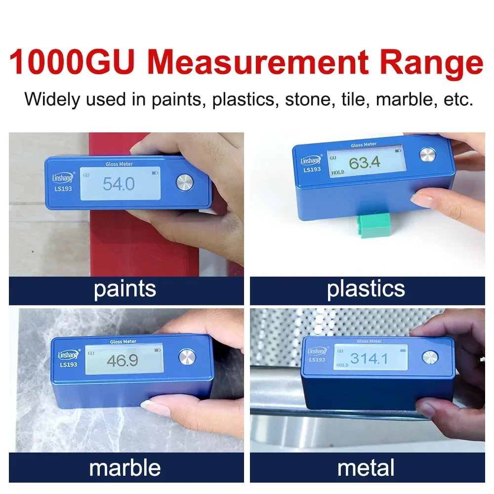 Gloss Meter Paint Glossmeter Coatings Glossmetre Glosmeter LS193 Mini Measuring Aperture Angle 60° 1000GU High Precision