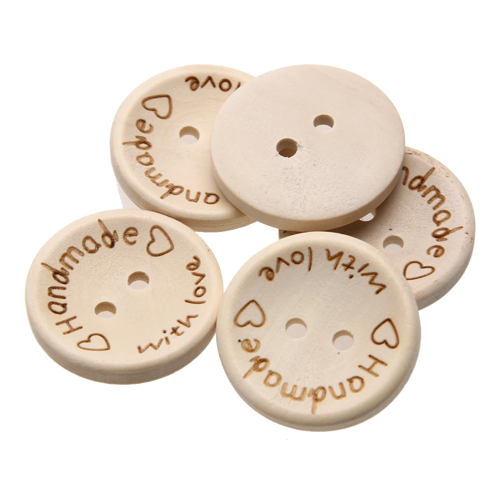 100pcs Love Buttons 15/20/25mm bottoni rotondi fai da te 2 fori Decor Craft Supplies ambientale per cucire a maglia artigianato