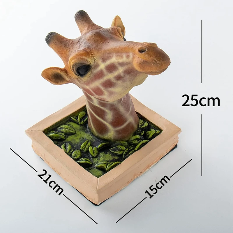 Giraffe Head Wall Mounted Statue Art Home Garden Living Room Bar Ornament Giraffe Bust Wildlife Animal Statue Wall Art