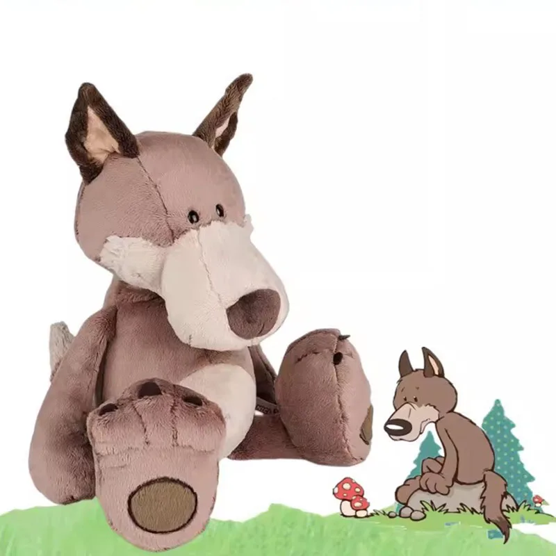 NICE Wolf Woody Kissen Forest Friends Plush Toy Stuffed Doll Cartoon Animal Model Dad Mom Bedtime Story Boy Girl Birthday Gift