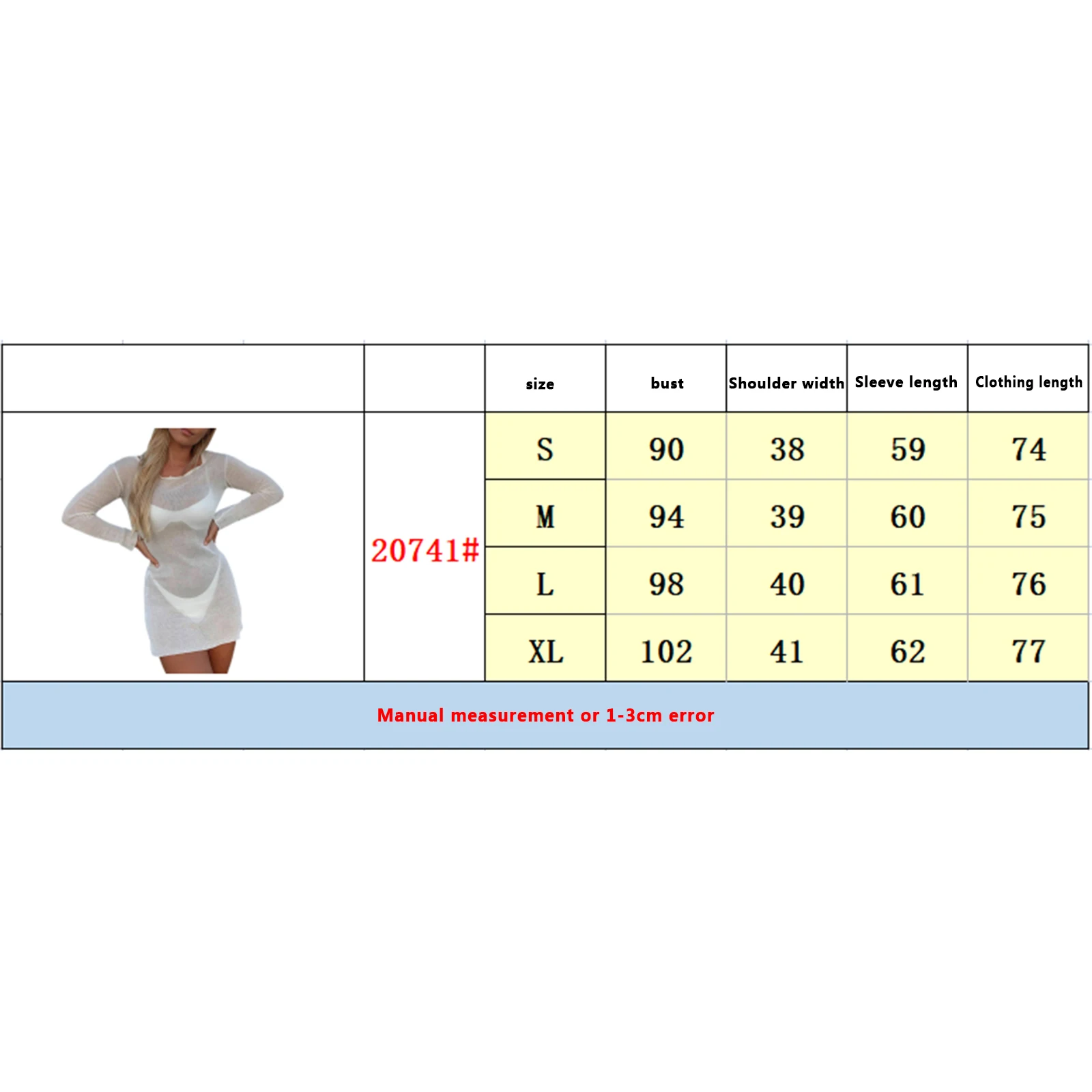 Women Bikini Cover Up Short Dress Long Sleeve Knitted Plain Boat Neck Backless Beach Dress Ladies Short Swimwear Cover-Up