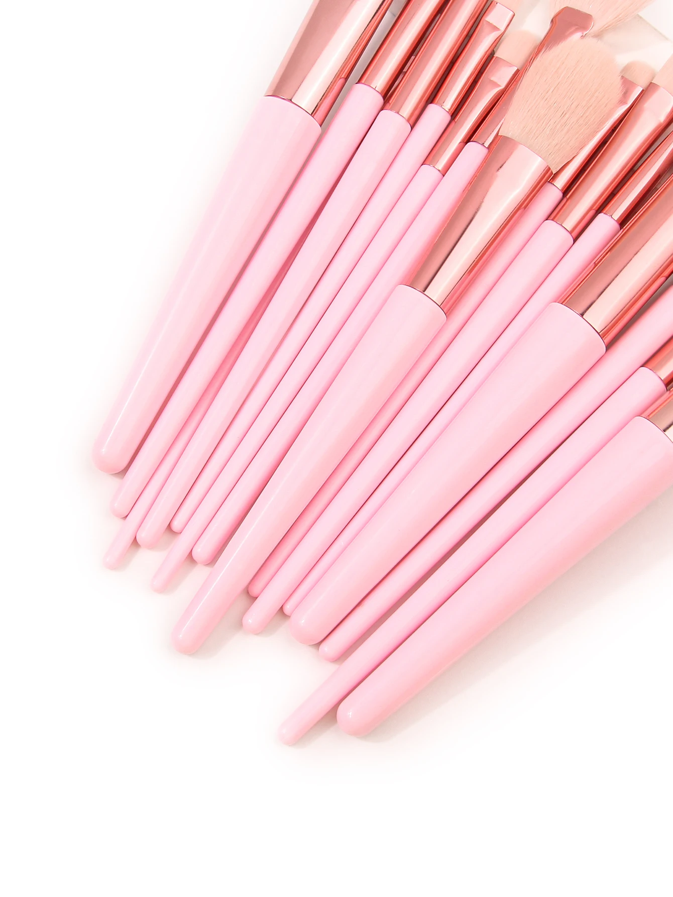 مجموعة فرش مكياج للمبتدئين مكونة من 15 فرشاة مكياج لا تفقد الشعر للفتيات باللون الوردي وفرشاة ظلال العيون وفرشاة أحمر الخدود وفرشاة فضفاضة سهلة الاستخدام ومحمولة