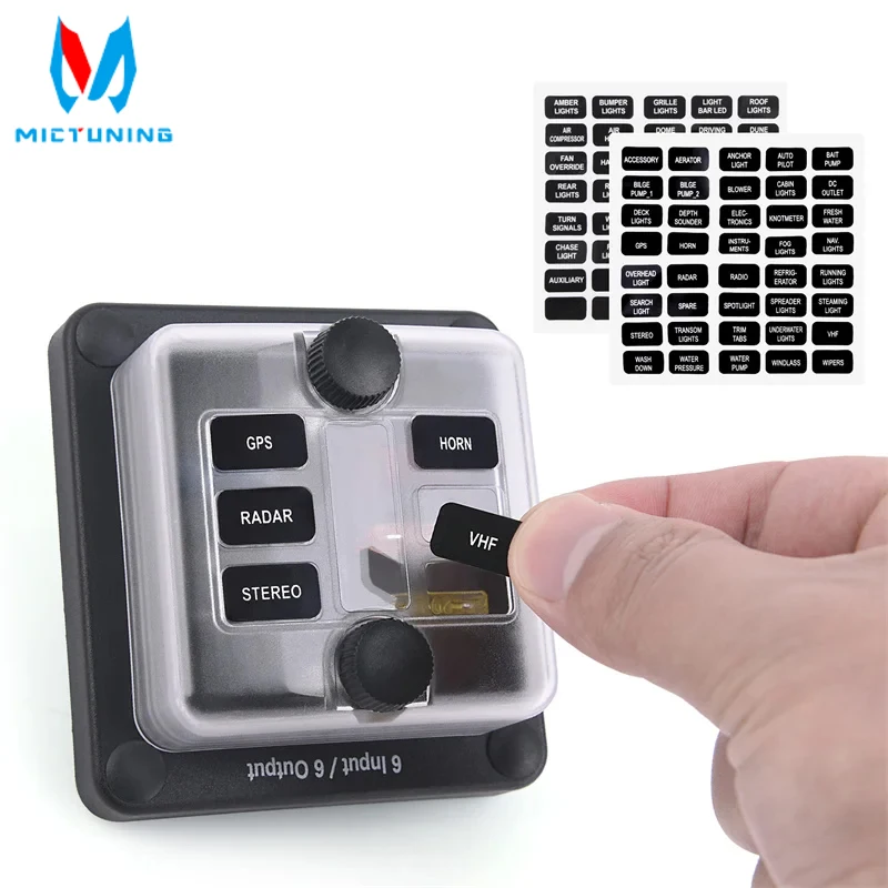 

MICTUNING Waterproof Fuse Box 6 Inputs and 6 Outputs 6 Ways Blade Fuse Holder Block With LED Indicator Light For Car Truck Boat