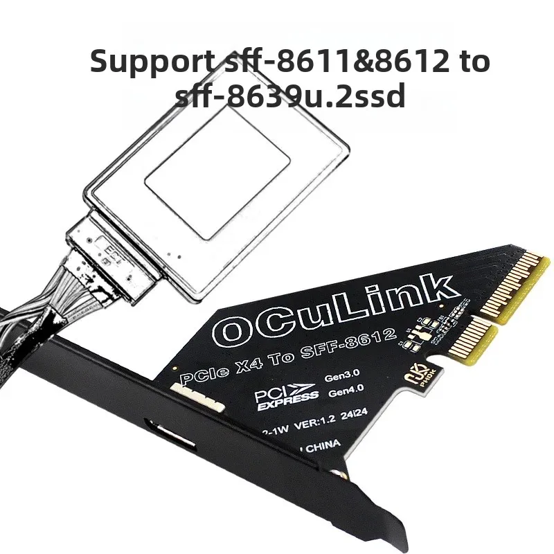 PCIe 4.0 x1/X4 zu Oculink SFF8611 und 8612 Erweiterungskarte extern zu Sff-8639 U.2 SSD externe Grafikkarte Erweiterungskarte
