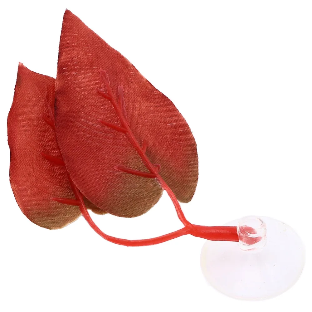 4PCS Set Lightweight Betta Fish Leaf Realistic Double Leaf Design Betta Resting Spot Colorful Suction Cup
