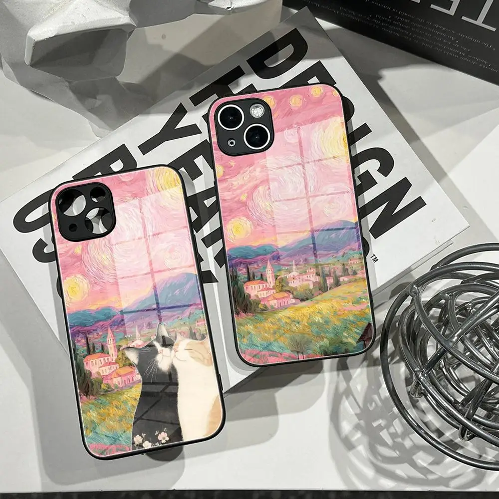 Phone Case for Samsung Galaxy S26 S25 S24 S23 S22 S20 S21 FE Ultra S25Edge Plus 5G Soft TPU Van Gogh Art Starry Night Aesthetics