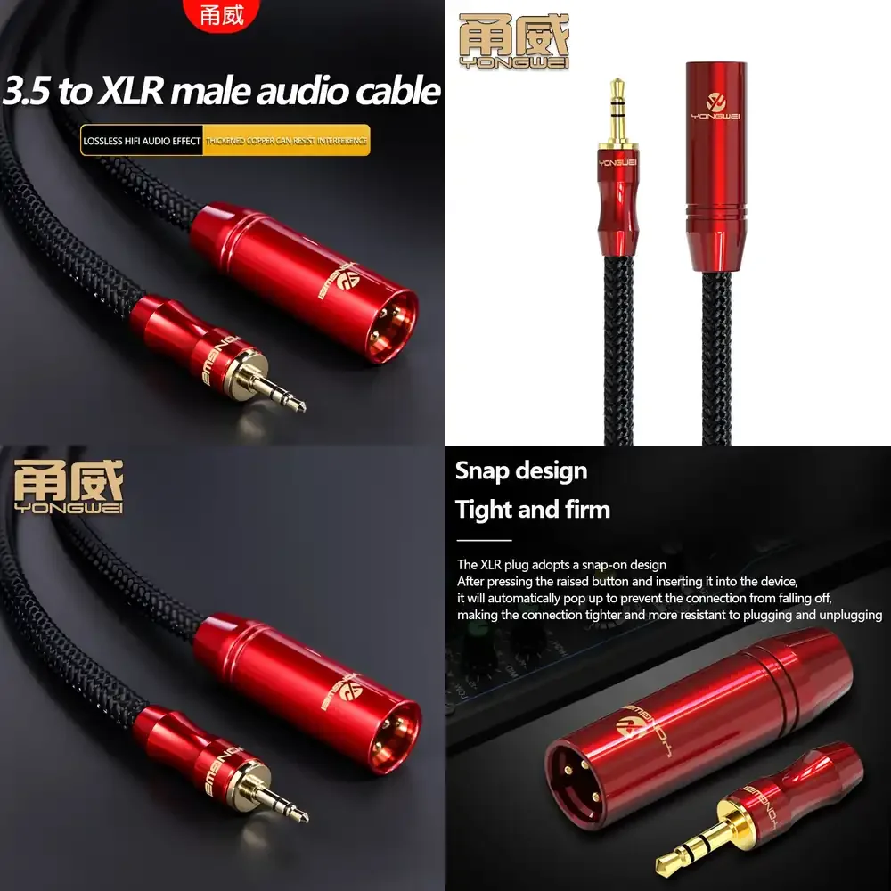 Cable de Audio YONGWEI de 3.5mm Macho a XLR Macho para Smartphone, Computadora, Mezcladora, Interfaz de Audio, Micrófono, Altavoz, Grabación de Estudio