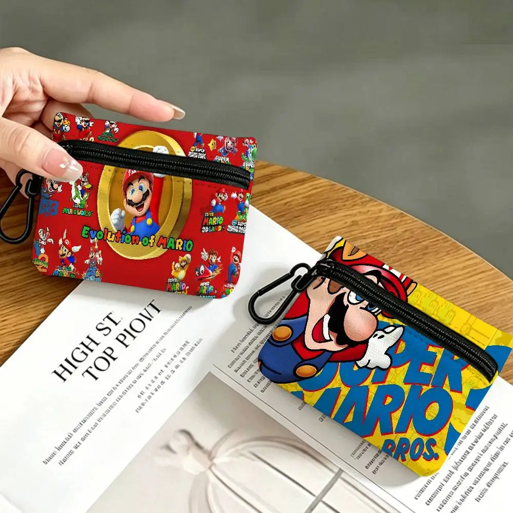 Super Mario Bros Game Waterproof Oxford Cloth Zipper Wallet Portable Hanging Small Coin Purse For Travel view 5