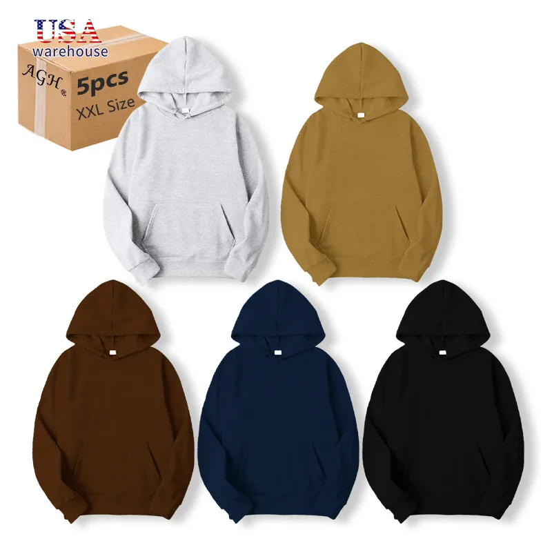 

5pcs Pack 2XL Size 100% Polyester Sublimation Blank Hoodies for Printing Mixed Color