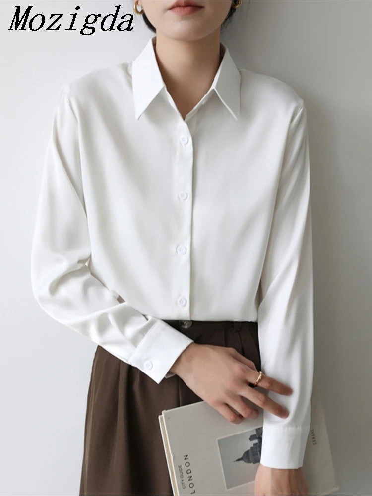 

Autumn Women Shirt Thin Spring New Solid Color Long Sleeve Advanced Sense Office Elegant Ladies Work Wear Fashion Ladies Tops