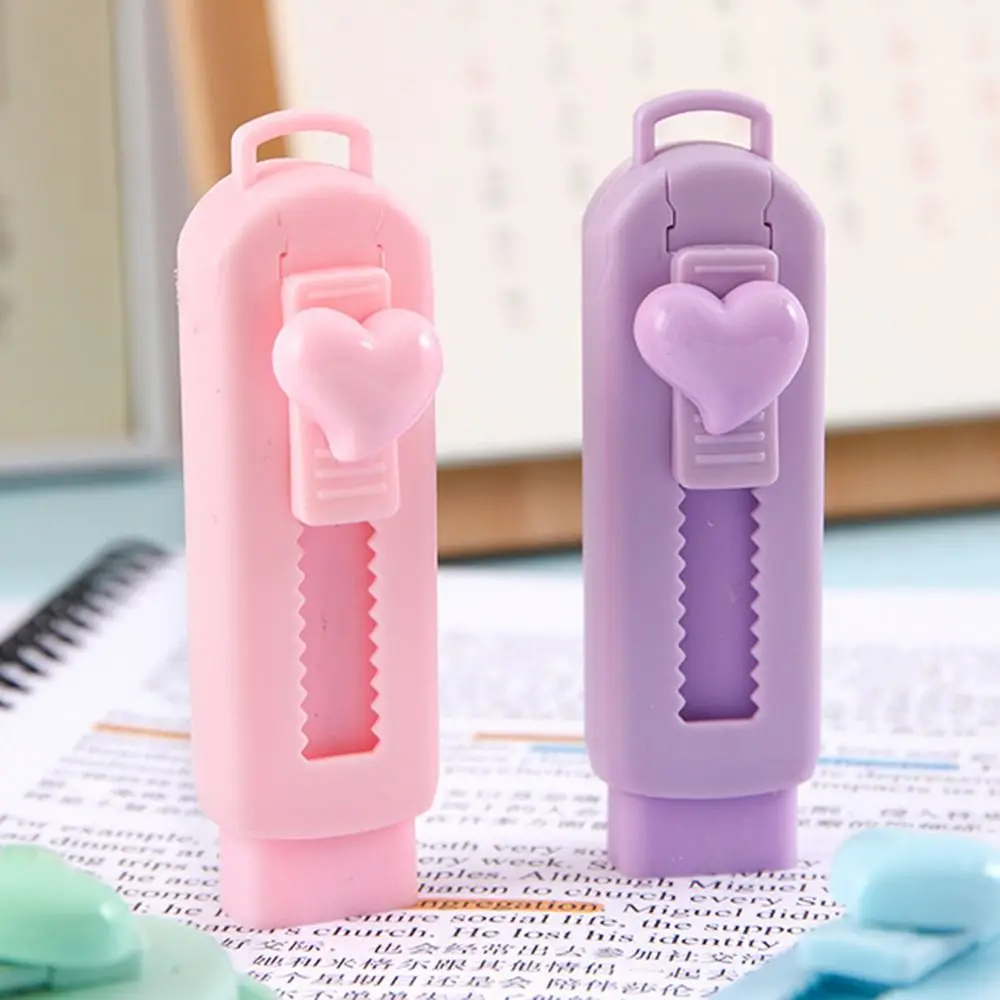 School Supplies Portable Push-pull Eraser Creative Cartoon Push Pull Rubber Cute Colored Bow Rubber Drawing