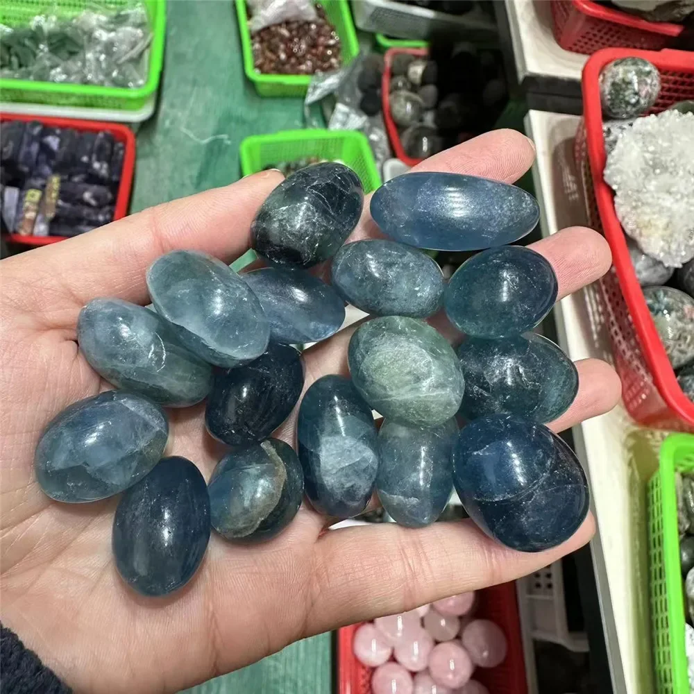 Polished Natural Blue fluorite Large Tumbled Crystals Decor for Aquarium Feng Shui Ornament
