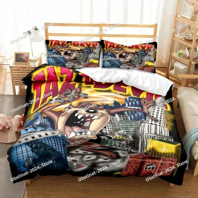 

3D Print Cartoon Tasmanian Devil Bedding Set Printed With Pillowcase Bed Duvet Cover Soft Single Double Queen Super King Size