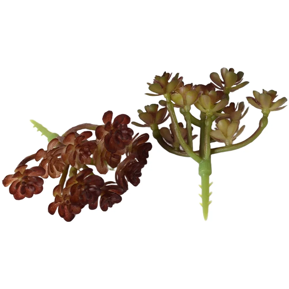 Realistic 11 Head Flocked Artificial Plant Potted for Desk Shelf Tabletop Decor Photography Props Wedding Events 8.5x8.5x8.5cm