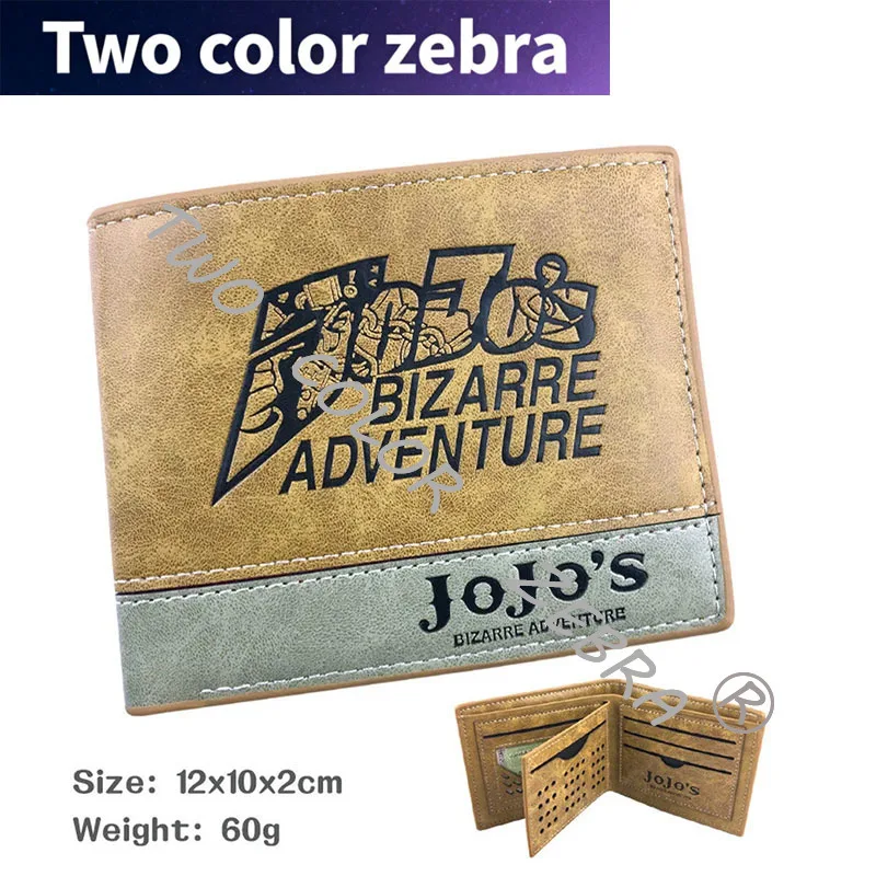 Anime JoJo Bizarre Adventure Attack on Titan Wallet Khaki PU Leather Coin Purse Cartoon Short Purse Card Packet Bags Pouch