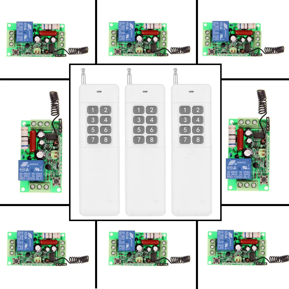 

RF Wireless Remote Control Switch AC220V 110V 8CH Receiver, Used For Power-Off Of Lamps, Fans And Advertising Light Box Switches