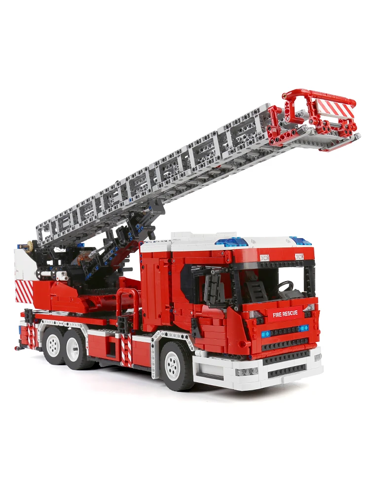 Mould King 17022 Technische Auto Speelgoed Afstandsbediening Brandweerauto Ladderwagen Bouwblok Assemblage Steentjes Kinderen Kerstcadeau - afbeelding 2