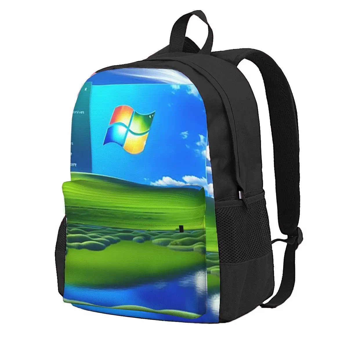 Frutiger Aero Windows XP Background Student Backpack School Bag Hiking Travel Daypack for Men WomenFashion Bookbag Shoulder Bags