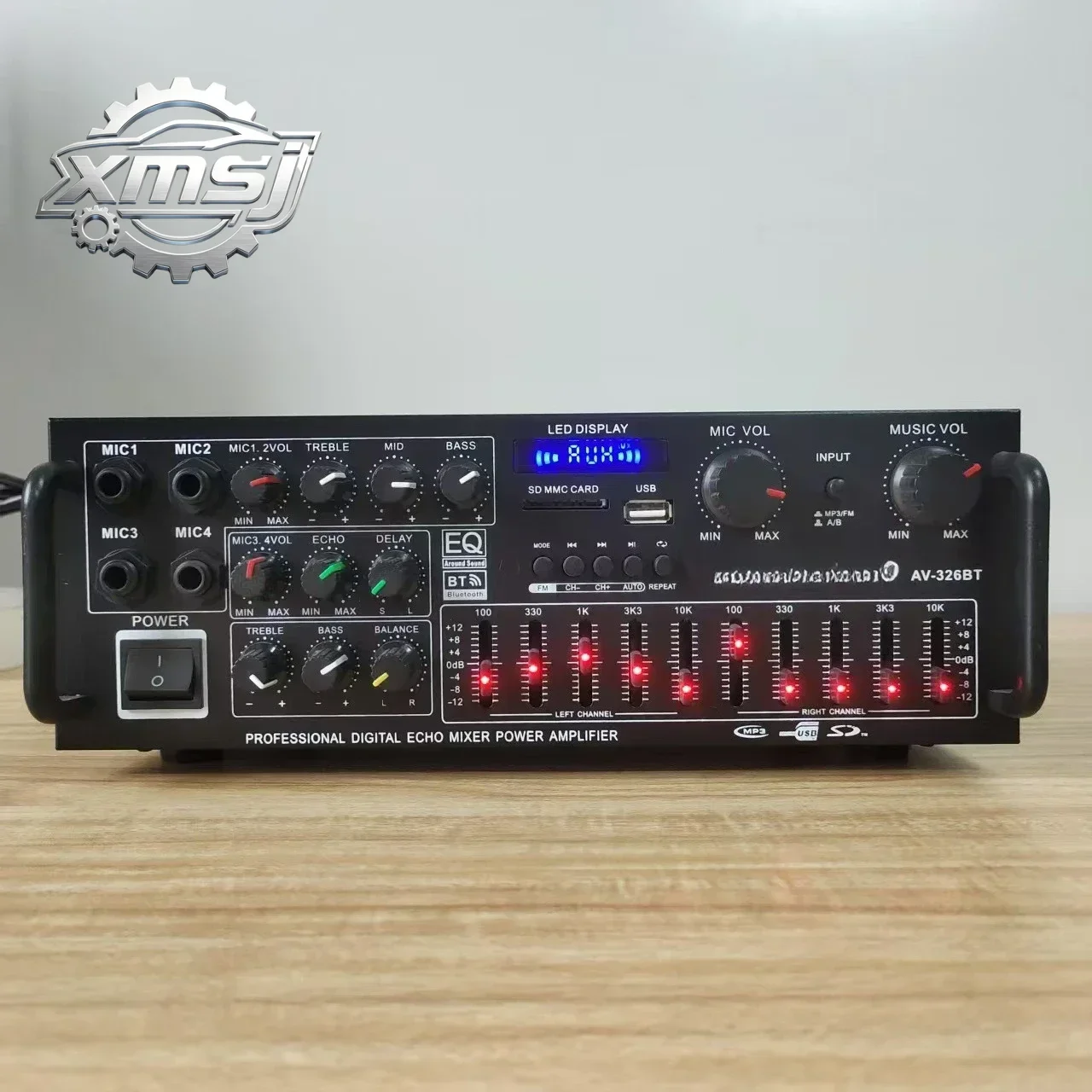 

Amplificador de Potencia Doméstico Duradero de Alta Potencia 12V/220V con Bluetooth y Ecualizador EQ, Amplificador de Potencia d
