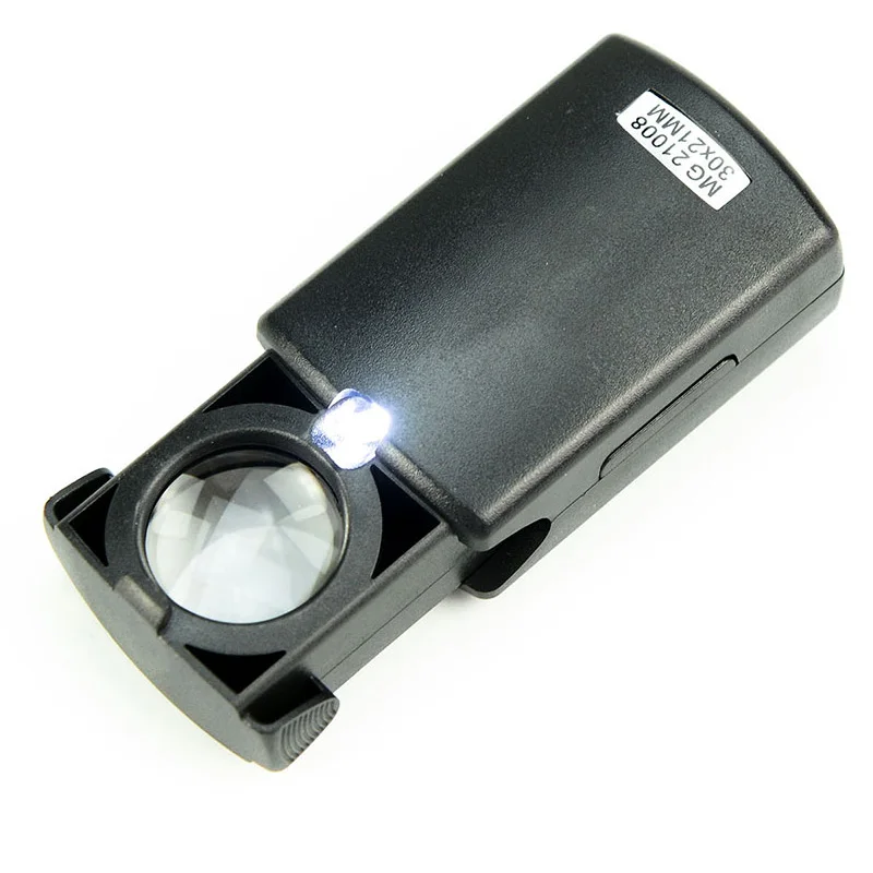 

6PCS 20X Foldable Jewelry Magnifier Loupe Portable Handing Helds Mini Pocket Folding Magnifying Glass with Light LED for Reading