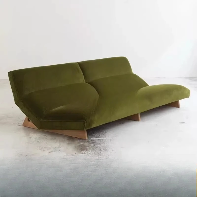 

Fabric Leisure Chair Solid Wood Lazy Back Reclining Chair Sales Department No Armrest Sofa