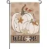 Artofy Welcome Fall White Pumpkin Small Decorative Garden Flag, Vintage jjp