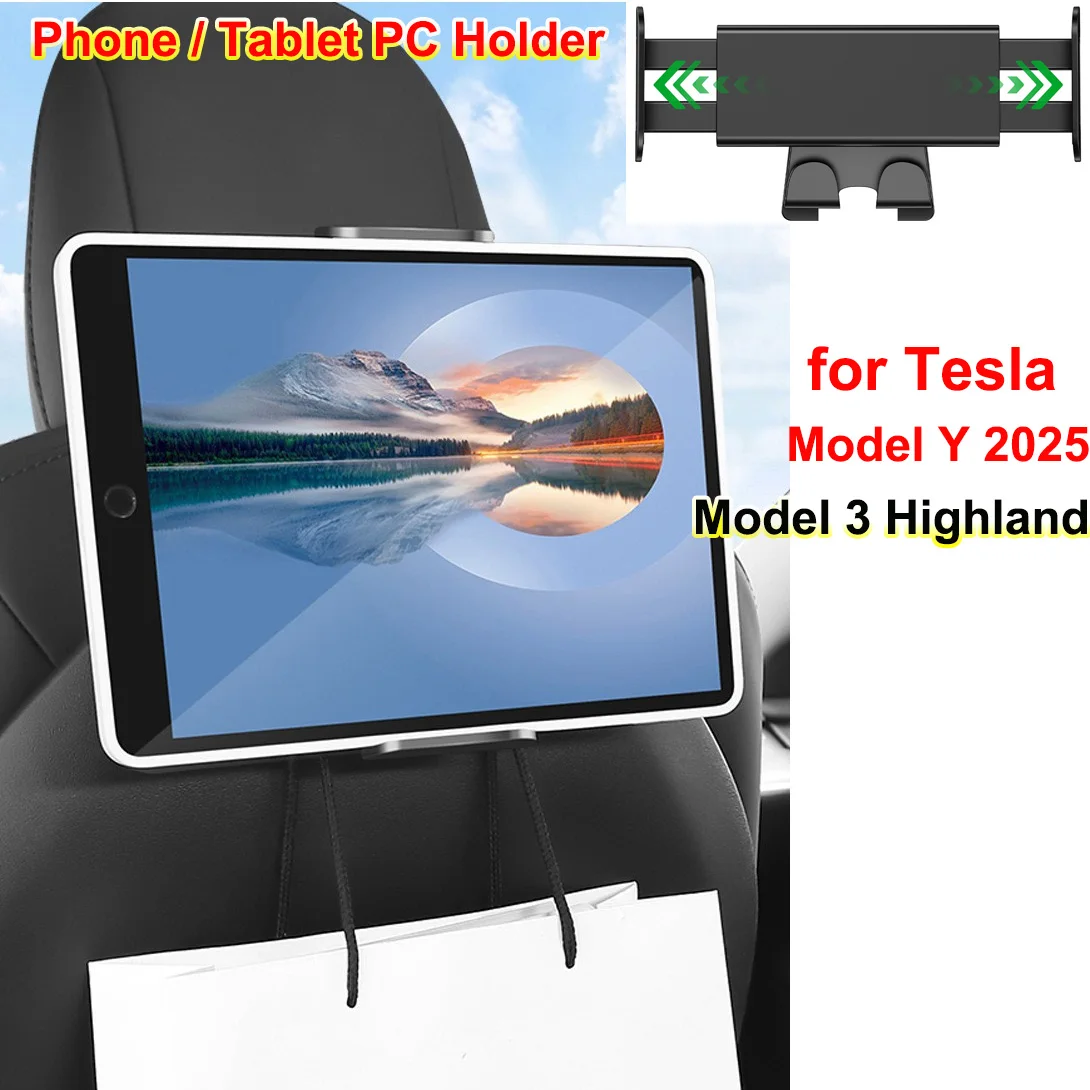 Für Tesla Model Y Juniper 2025, Zubehör, Vordersitz, Rückenlehne, Telefonhalter, Haken, Modell 3, Highland-Rücksitzer, Laptop-Ständer