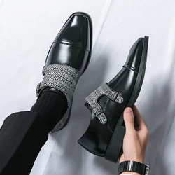 Luxury Mens Evening Dress Social Loafer Buckle Monk Strap Casual Business Wedding Shoes for Men Gentleman Fashion Derby Shoes