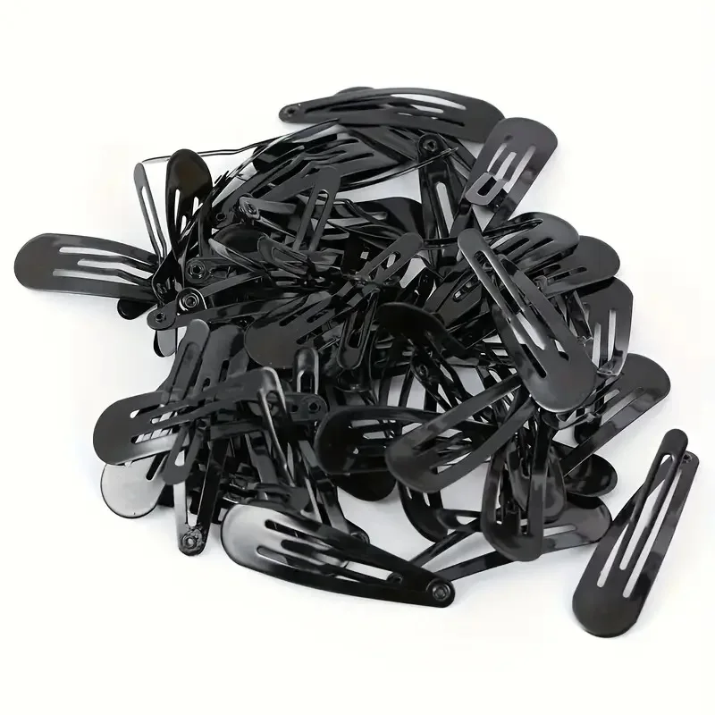 40 Pack Black Hair Clips 1.92 Inch Adults Children Hair Accessories Hair Tools Clip Decorative Women Metal Snap Barrettes