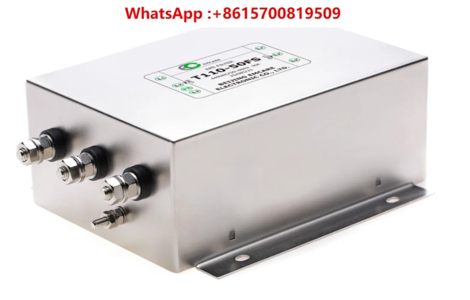 Three-phase three-wire EMI power filter T110-50FS