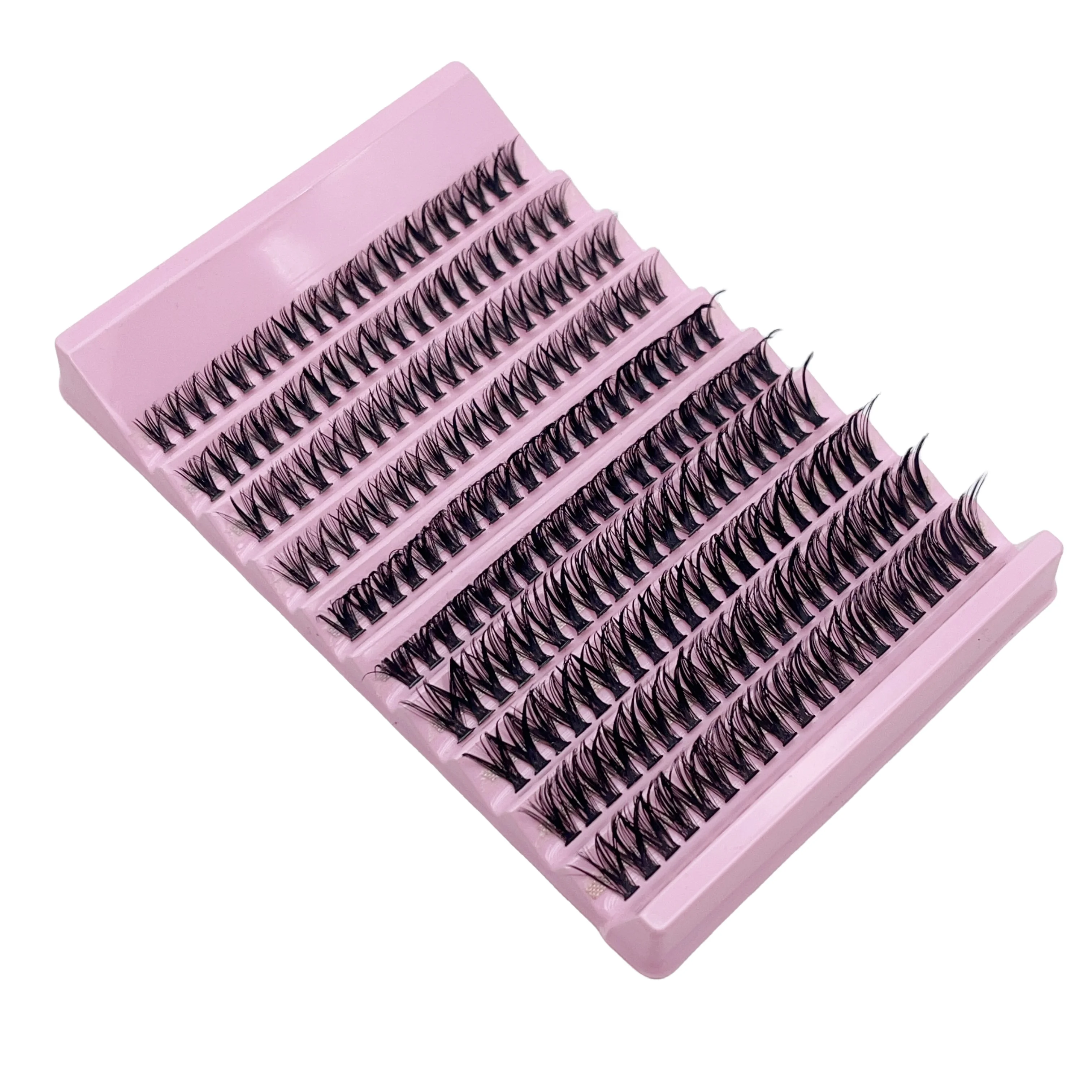 Un set di 200 grappoli di ciglia di visone artificiale, ricciolo D lunghezza mista 8-16 mm, ciglia singole dense 3D dall'aspetto naturale