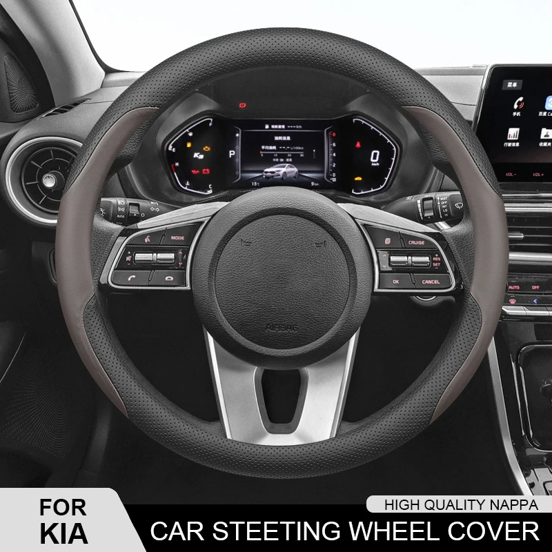 

Car Leather Steering Wheel Cover For Kia Rio K5 K4 K3 K2 KX3 KX5 KX7 Forte 5 Cee'd 2 Proceed GT Cerato 3 Venga SorentoL Cadenza