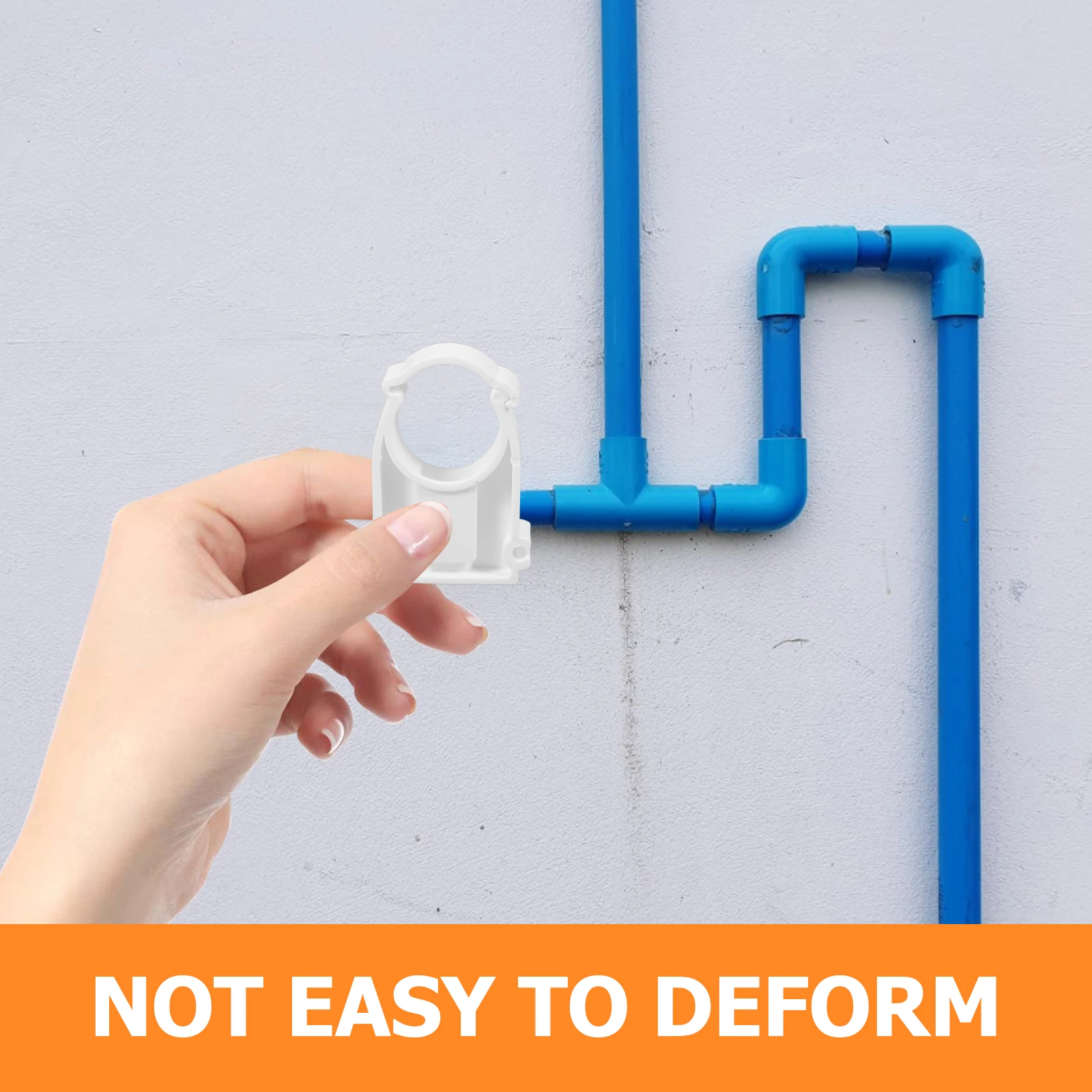 100pcs Pipe PVC Durable Hose Clamps Cable Mounting Brackets Plastic Clips Frame Fixation Water Electrical Projects Tube Clamps