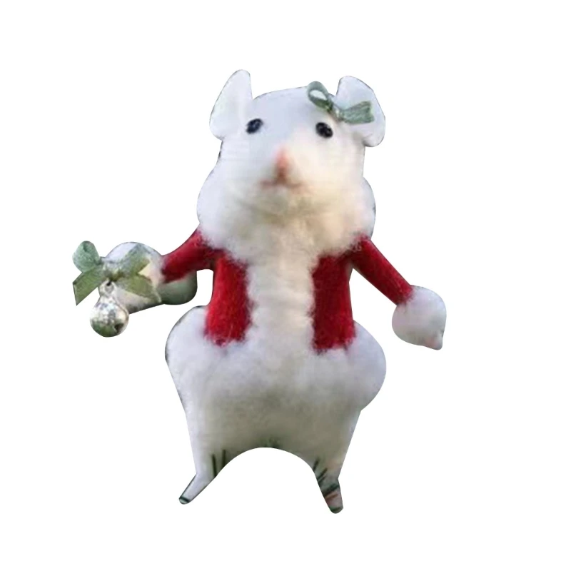 Handmade Felt Mouse Halloween Ornament with Pumpkins Needle Felting Figurine