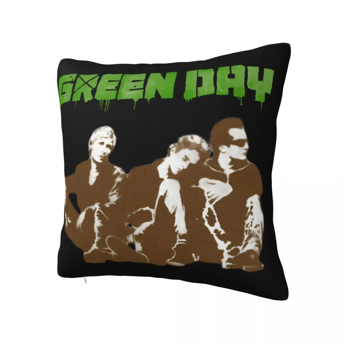 Green Day Band Pillowcase Printing Polyester Cushion Cover Decorative Throw Pillow Case Cover Sofa Zippered 45*45cm