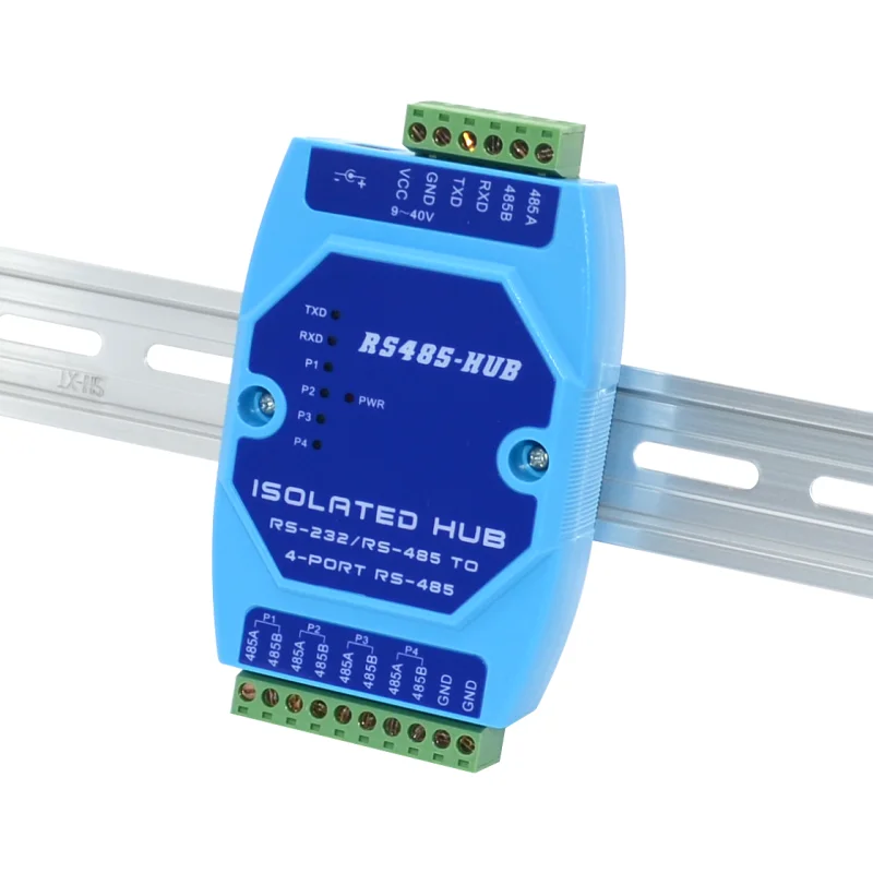 Dispositivo de intercambio de concentrador de aislamiento fotoeléctrico de grado Industrial 4CH RS485, divisor 485, 1 en 4 de salida