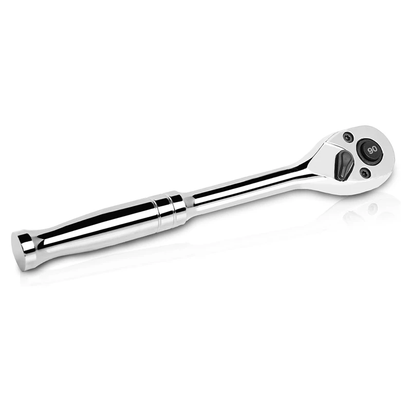 Quick Drive Ratchet Wrench, reversível, Chrome Alloy Feito, 4 Graus Swing, 3/8"